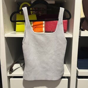 Babaton Light Blue Ribbed Tank Top